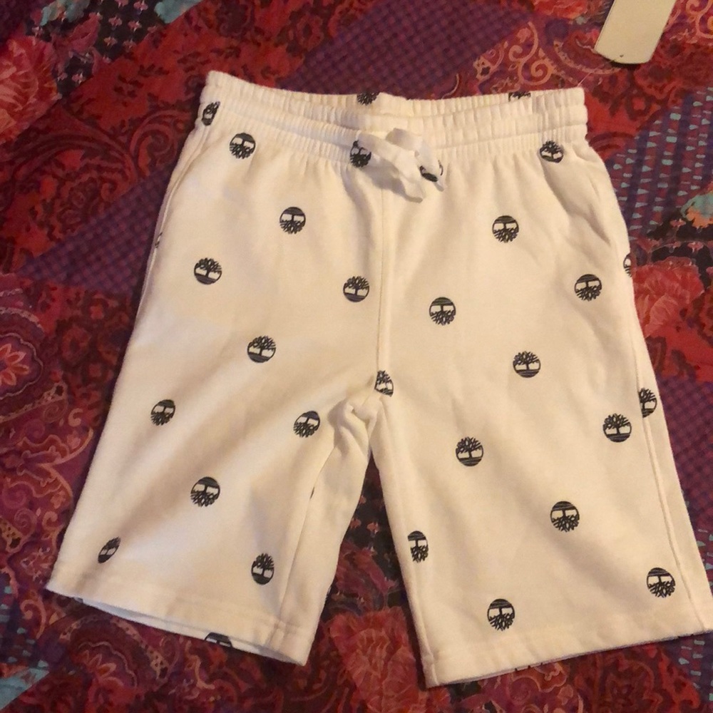 White sweat shorts